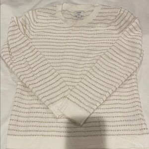 J. Crew Ivory Sweater with Gold Accents